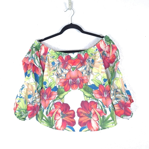 FLYING TOMATO Going Places Floral Off-Shoulder Top - Picture 4 of 11